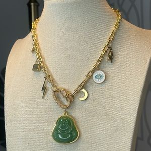 Good vibes chunky charm necklace on 18” 18kt gold plated chain 🤍